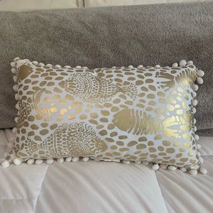Double sided Lilly Pulitzer Pom Pom pillow